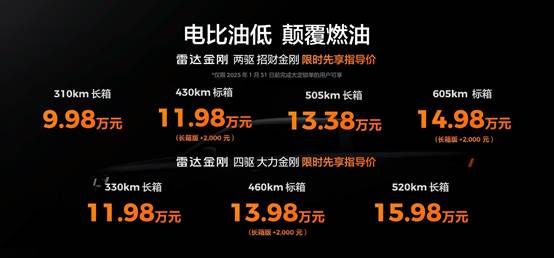 推7款车型雷达金刚上市先享指导价9.98-15.98万元