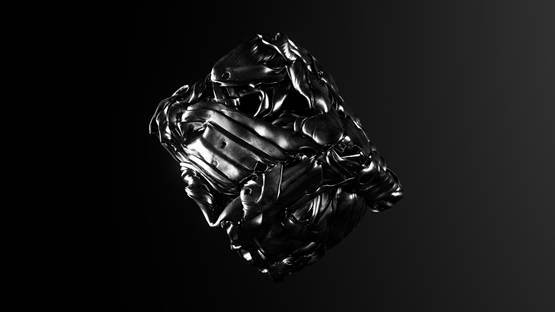 A close-up of a black object  Description automatically generated
